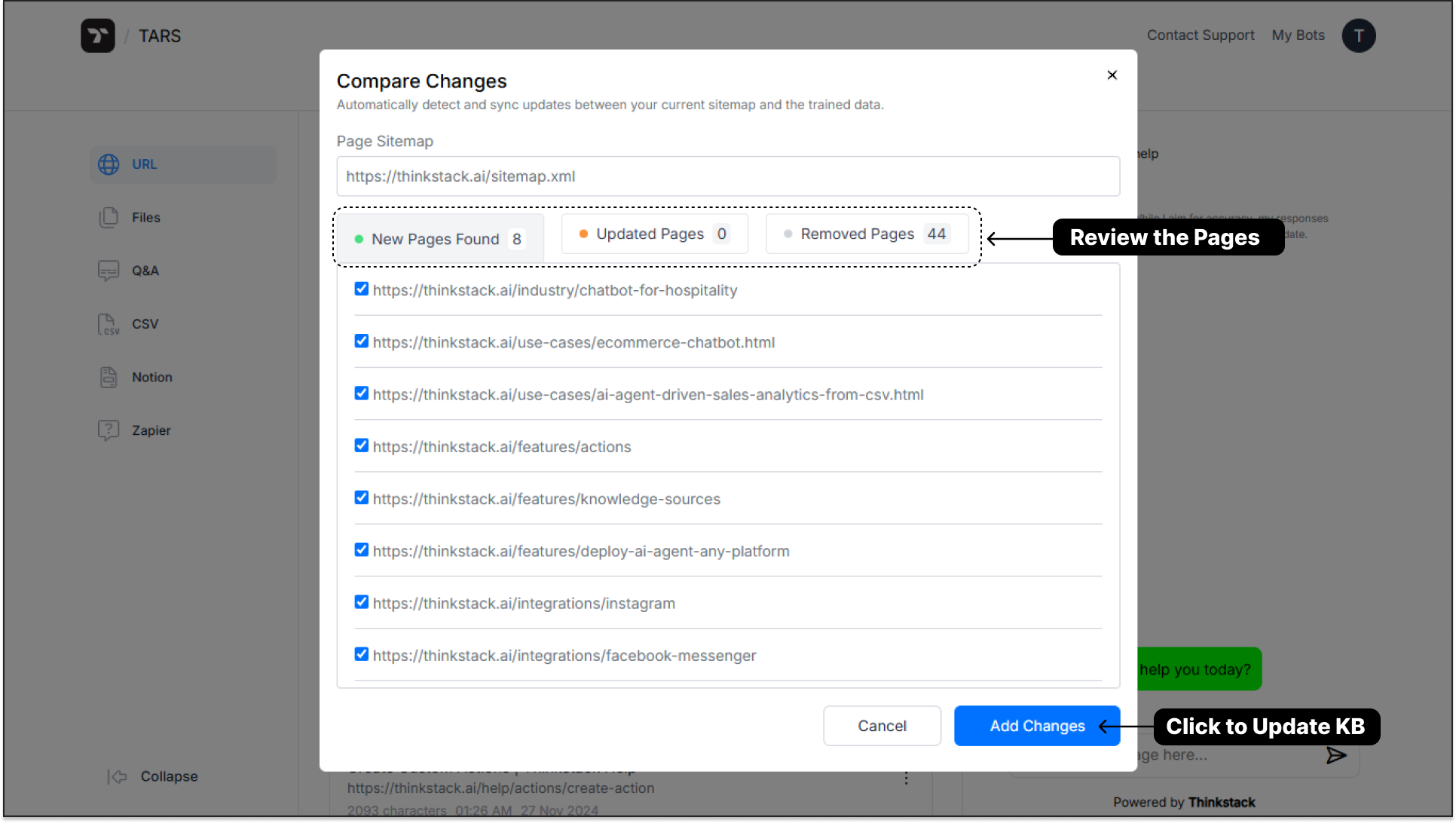 Review Sitemap pages