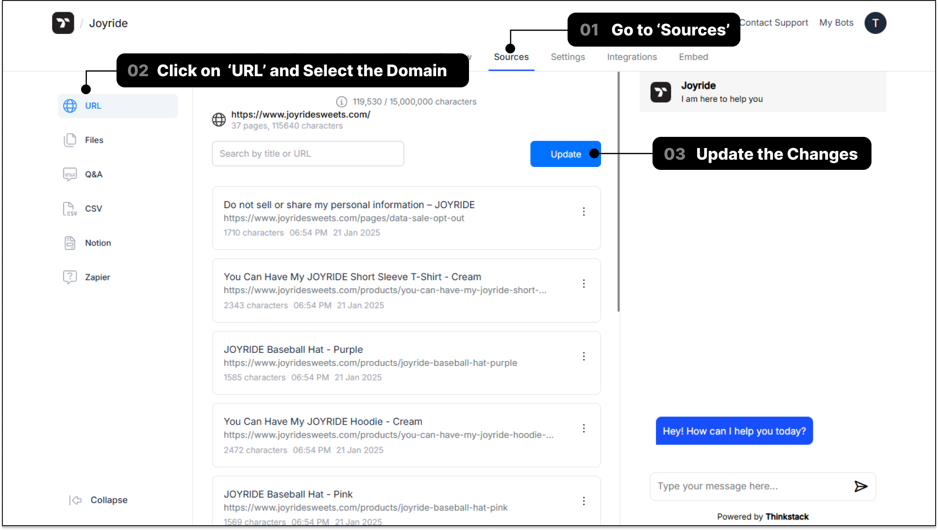 Select the domain that needs an update