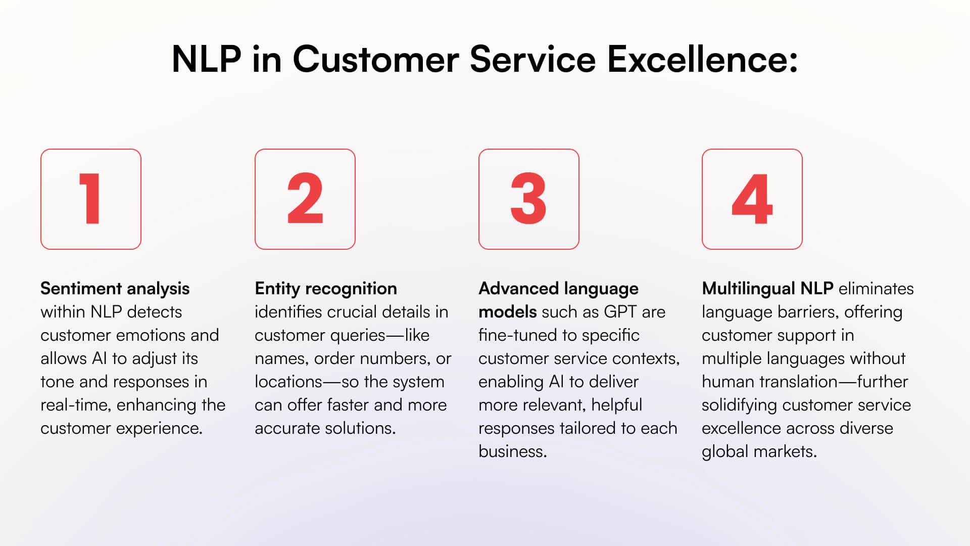 Role of Natural Language Processing in a company's customer service excellence strategy