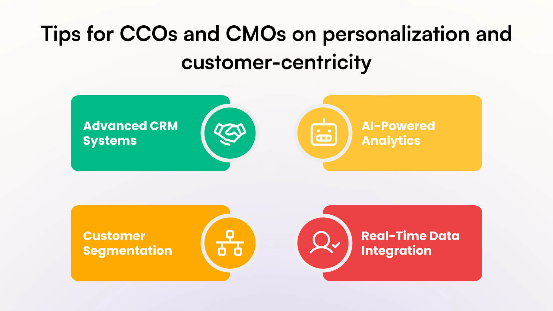 Practical tips for CCOs and CMOs on personalization and customer-centricity for customer service excellence.