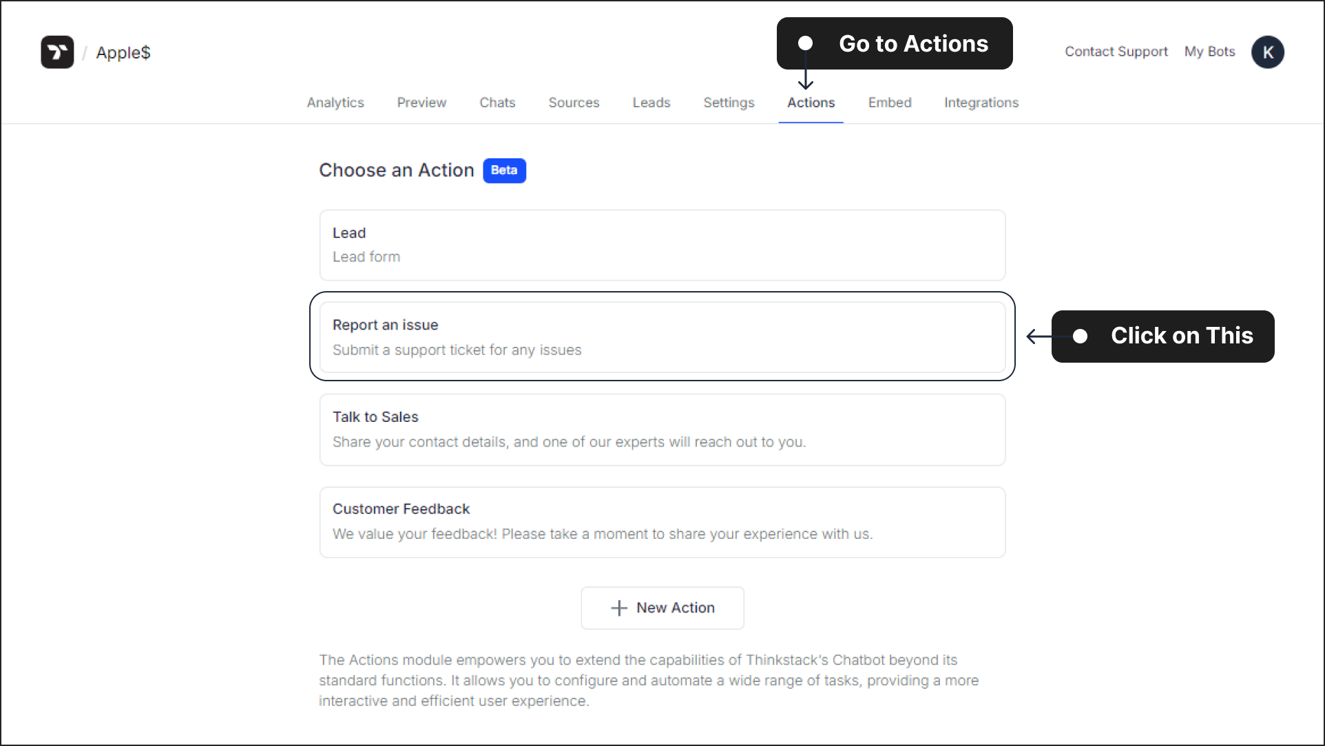 Select an Action