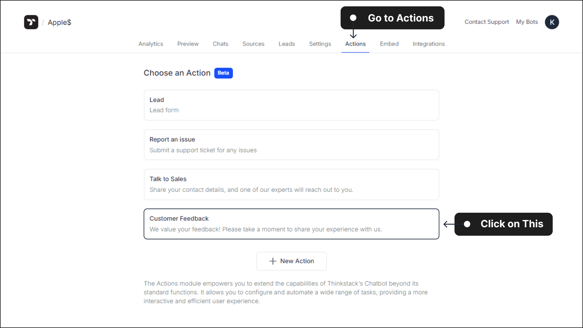 Select an Action