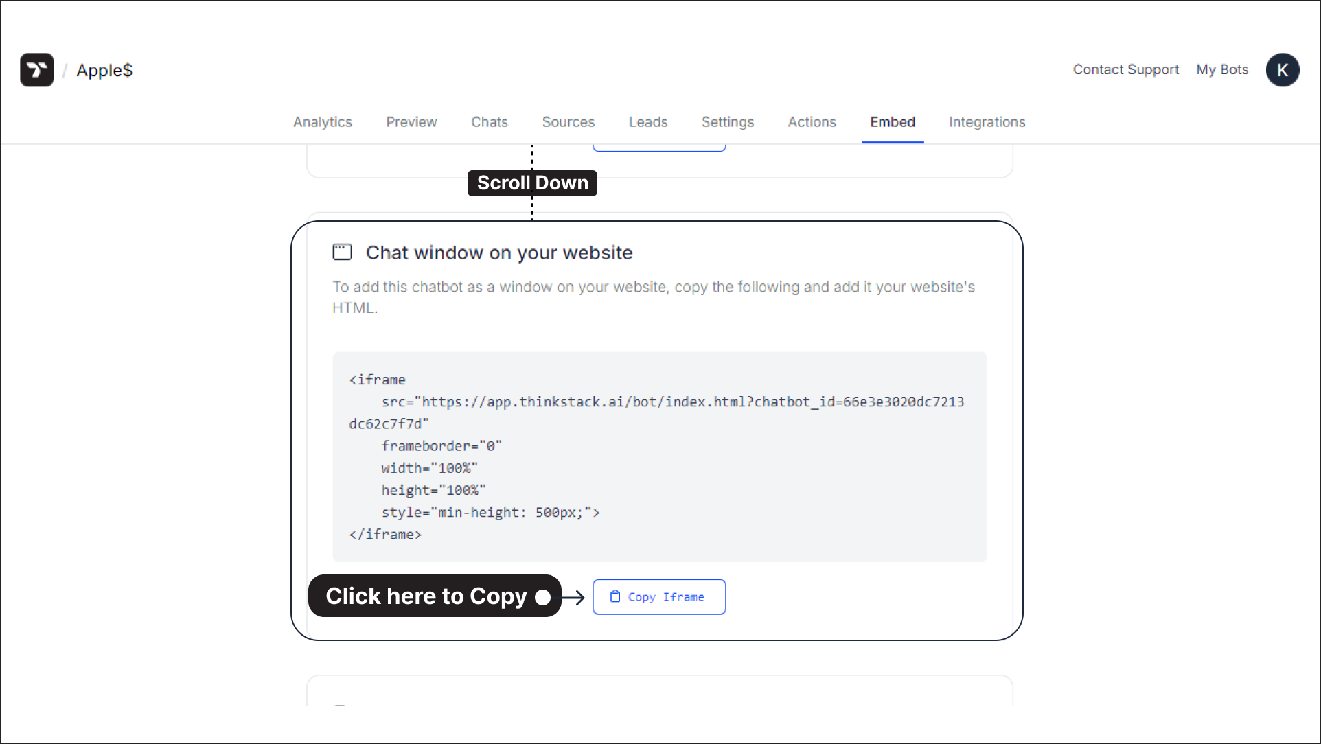 Scroll &amp; copy script